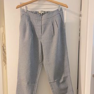Grey Pinstripe Pants - Size 8
